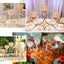 5-Arm Metal Candelabra Horizontal Design with Crystal Goblets Gold - Table Centerpiece for Events 27"