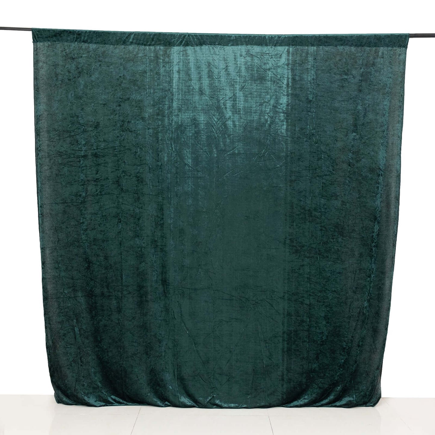 Hunter Emerald Green Crushed Velvet Backdrop Curtain â€“ 8ft x 8ft Event Drape with Rod Pocket, Privacy Panel for Photo Booths & Events