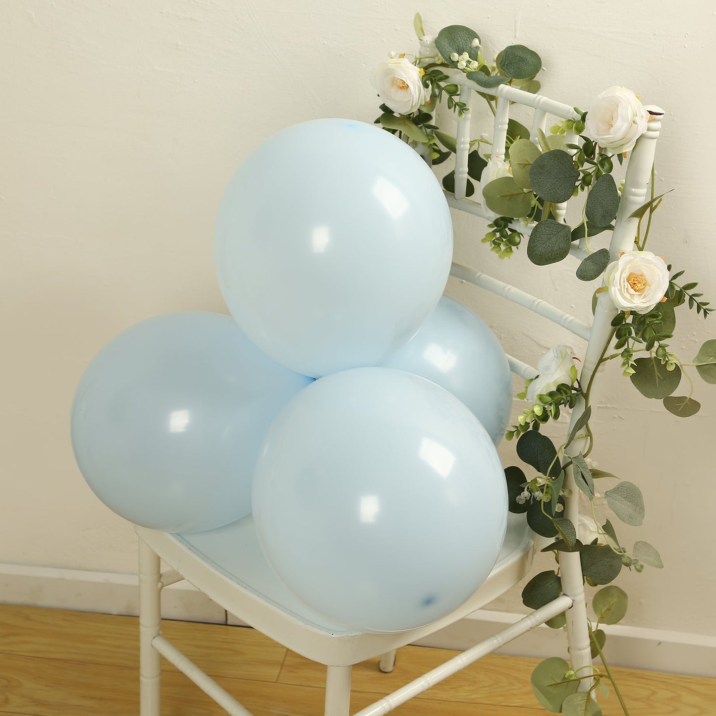 50 Pack Matte Pastel Ice Blue Biodegradable Balloons 12", Round Eco-friendly Thick Latex Party Balloons