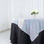 Sequin 60"x60" Table Overlay Square Tablecloth  Iridescent Blue - Luxe Wedding Table Topper