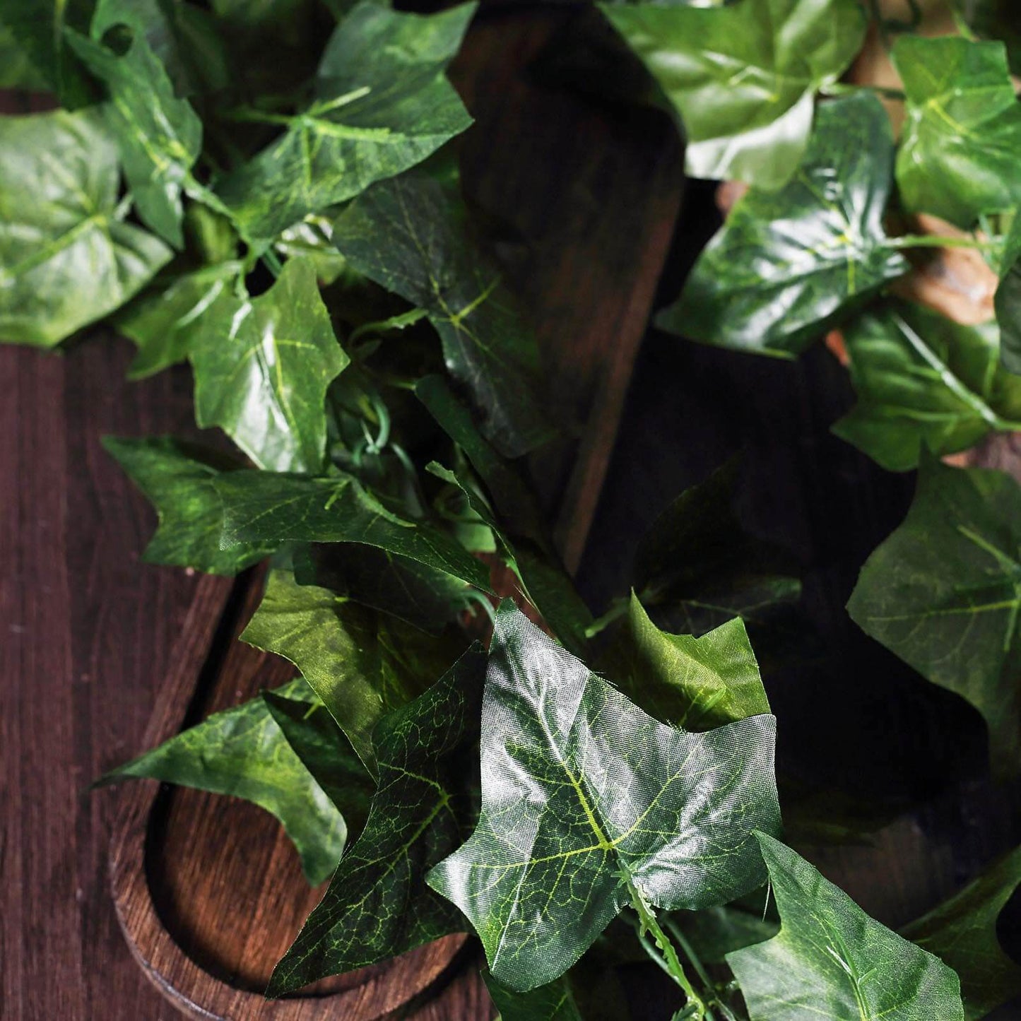 8ft Dark Green UV Protected Artificial Silk Ivy Leaf Garland Vine, Outdoor Indoor