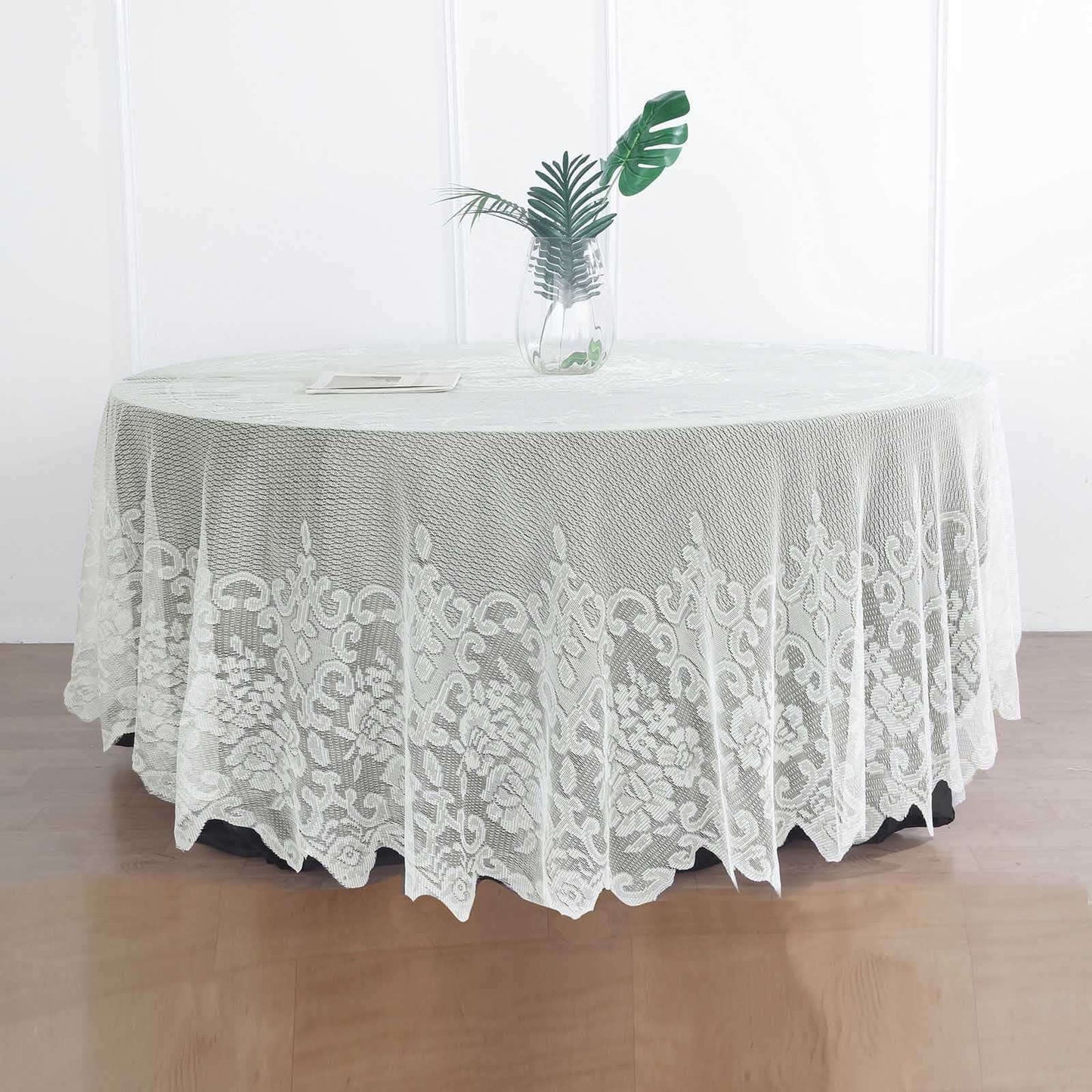 Lace 108" Round Tablecloth Ivory - Premium Design for Formal Table Settings