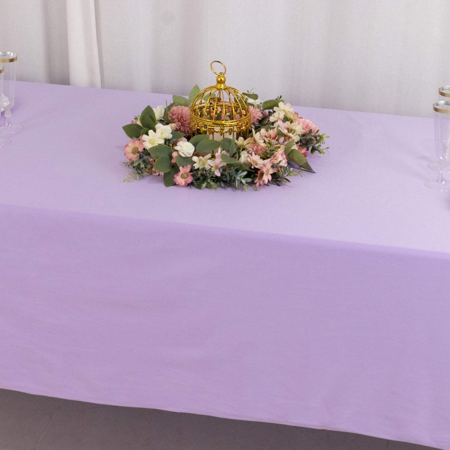 Scuba Rectangular 60"x102" Tablecloth Lavender Lilac - Wrinkle Free & Stain Resistant Table Cover