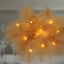 Table Lamp Feather Design Natural LED Battery Operated - Cordless Wedding Centerpiece 15"