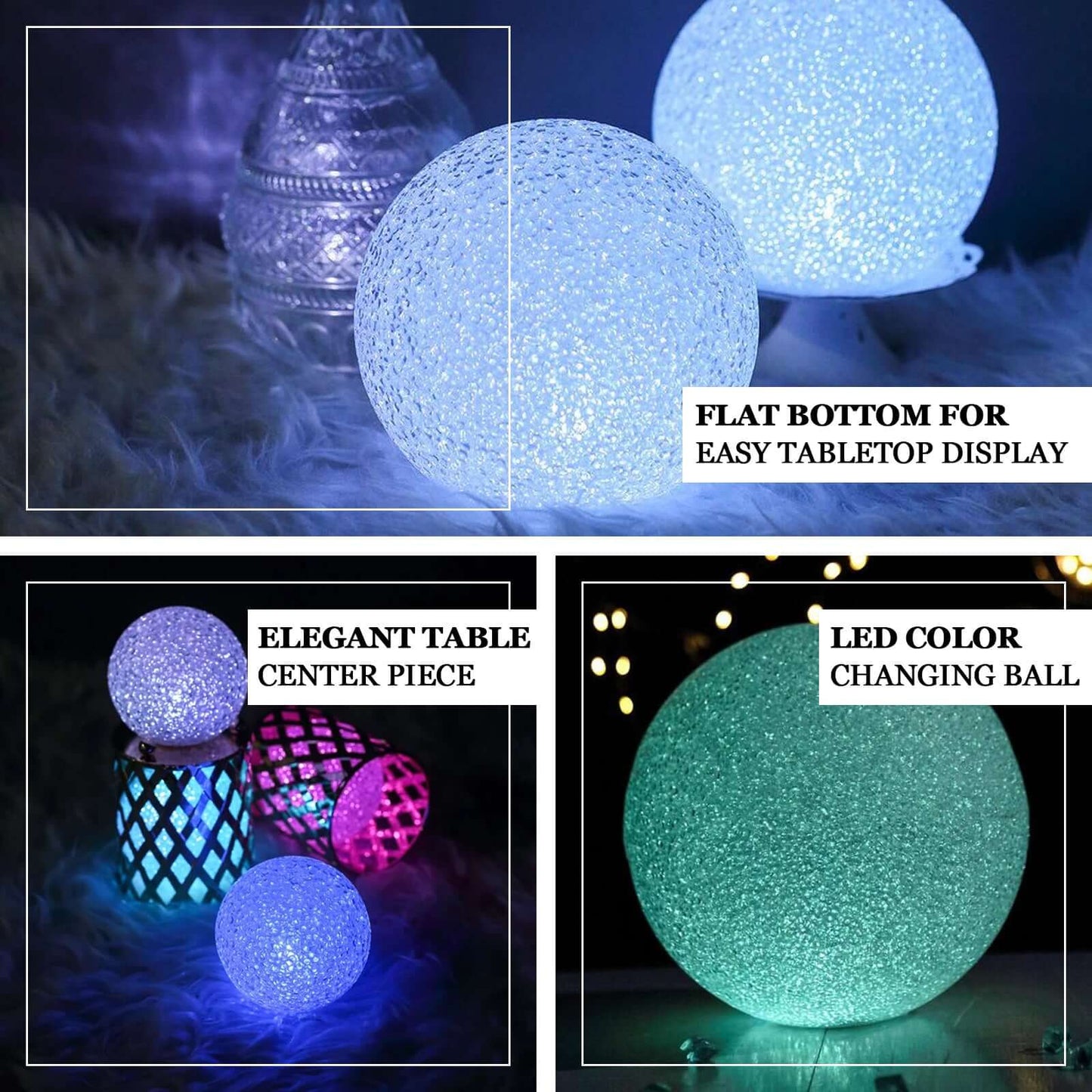 LED Color Changing Light Globe - Battery Operated Ball Centerpiece 10"