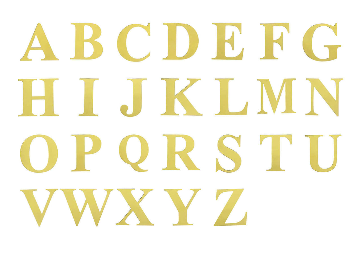 4-Pack Stickers Banner Custom Alphabet "F" Design Gold - Text Stick-On Decorative Letters 5"