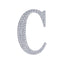 Decorative Rhinestone Alphabet "C" Letter Stickers, Glitter Adhesive Craft Letters Silver DIY Sparkle Embellishments 6"