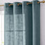 2 Pack Handmade Light Blue Faux Linen Curtains 52"x108", Curtain Panels With Chrome Grommets