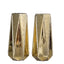 2-Pack Mercury Glass Vases Geometric Design Gold - Stylish Wedding Floral Centerpieces 8"