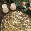 10-Pack Table Placemats Foil Design Metallic Gold Round - Mesh Disposable Shiny Dining Mats 13"