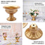 2-Pack Metal Pedestal Flower Vases Wine Goblet Style Gold - Antique Mini Compote Vase for Refined Wedding Centerpieces 4"