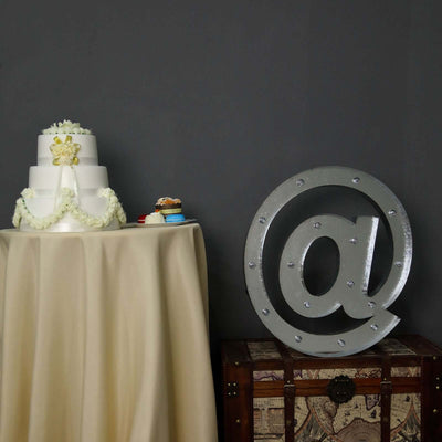 20" Vintage Galvanized Metal Marquee Symbol Lights Cordless With 16 Warm White LED - @