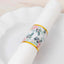 50 Pack Pink Peony Floral Paper Napkin Holder Bands with Gold Edge, Disposable Napkin Rings - 1.5"