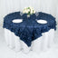 Taffeta 72"x72" Table Overlay Square Tablecloth Navy Blue - 3D Leaf Petal Table Cover
