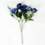 4 Bushes 12" Navy Blue Real Touch Artificial Silk Rose Flower Bouquet, Faux Bridal Flowers