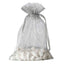10 Pack 6"x9" Silver Organza Drawstring Wedding Party Favor Gift Bag