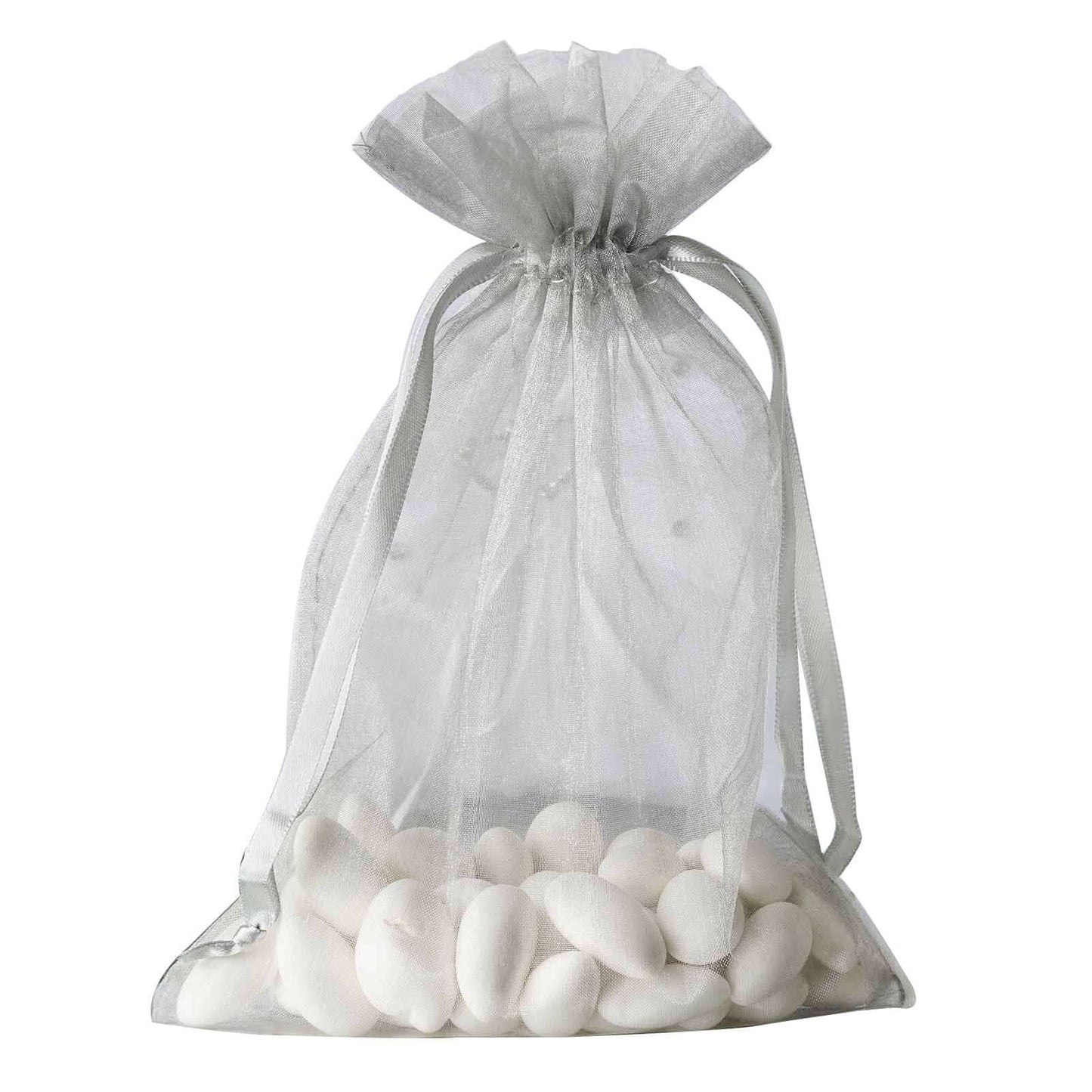 10 Pack 6"x9" Silver Organza Drawstring Wedding Party Favor Gift Bag