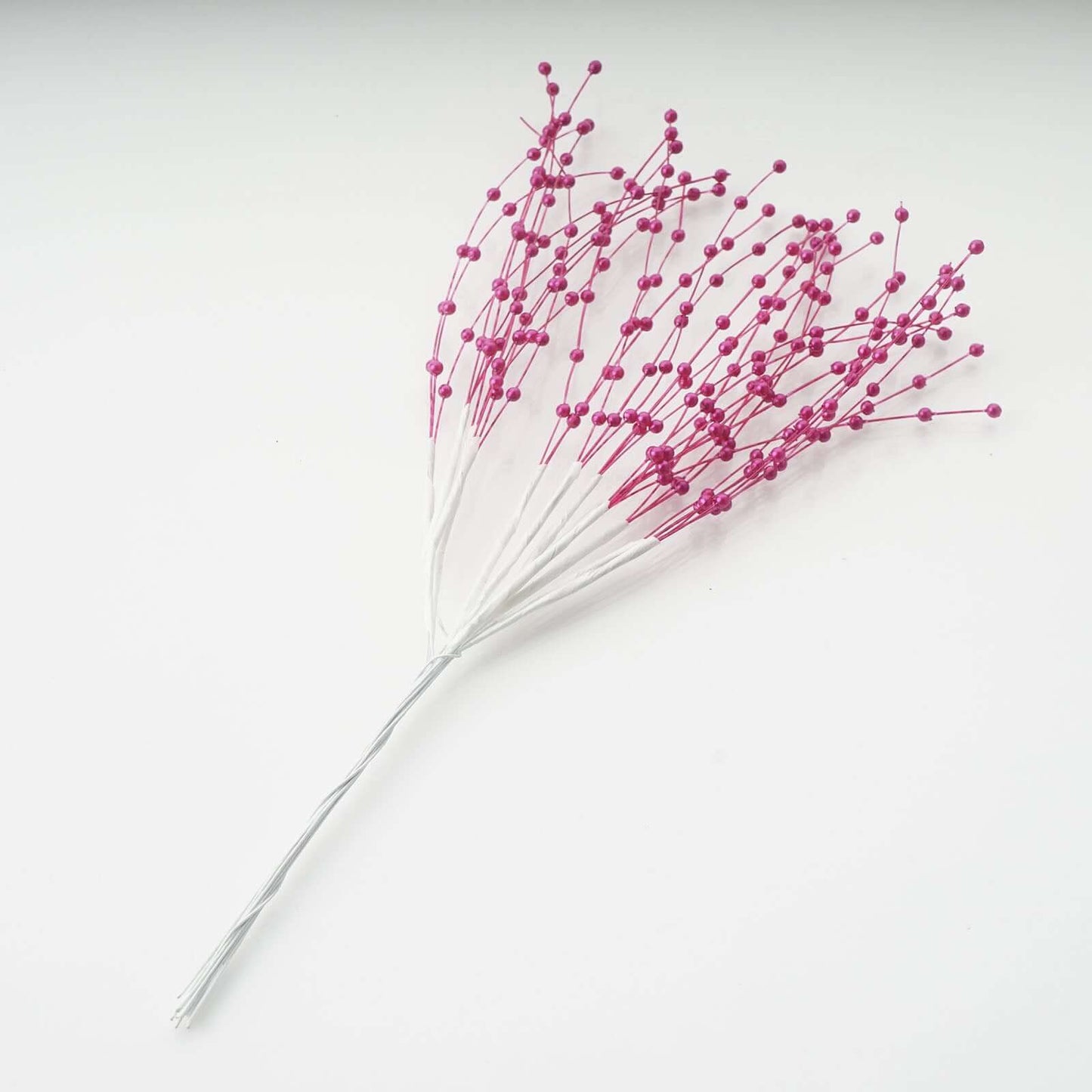 12 Bunches Faux Pearl Bead Spray Vase Fillers in Burgundy - Lustrous DIY Craft Beads 7"