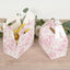 25 Pack Candy Treat Tote Boxes in French Toile Pattern - Matte Pink and White Party Favor Gable Boxes, Cardstock Paper - 6"x3.5"x7"