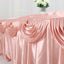 Satin 14ft Table Skirt Dusty Rose - Pleated Double Drape Table Cover