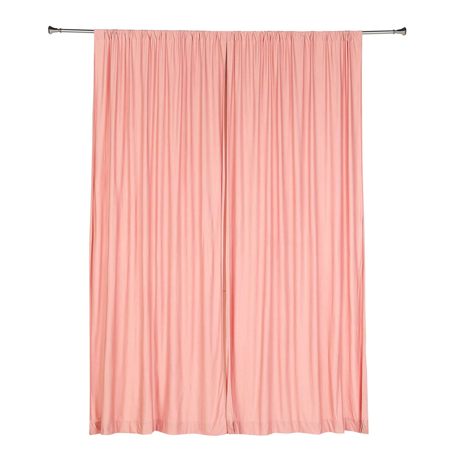 2 Pack Dusty Rose Scuba Polyester Event Curtain Drapes, Durable Flame Resistant Backdrop Event Panels Wrinkle Free with Rod Pockets - 10ftx10ft