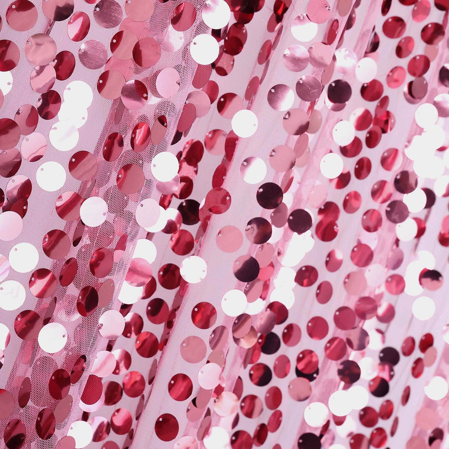 8ftx8ft Pink Big Payette Sequin Event Curtain Drapes, Backdrop Event Panel