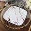 10-Pack Plastic 8" Square Dessert Plates in White with Rose Gold Marble Design - Disposable Appetizer Salad Party Plates