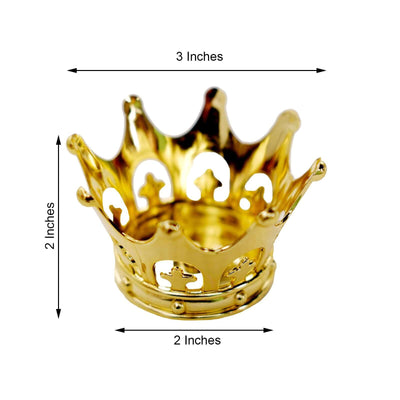 12-Pack Fillable Mini Crown Candy Container Gold - Regal Baby Shower Candy Treat Favor Containers 3"