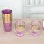 25-Pack Plastic Tumbler Cups Transparent Purple with Gold Rim - Stylish Disposable Party Glasses 10oz