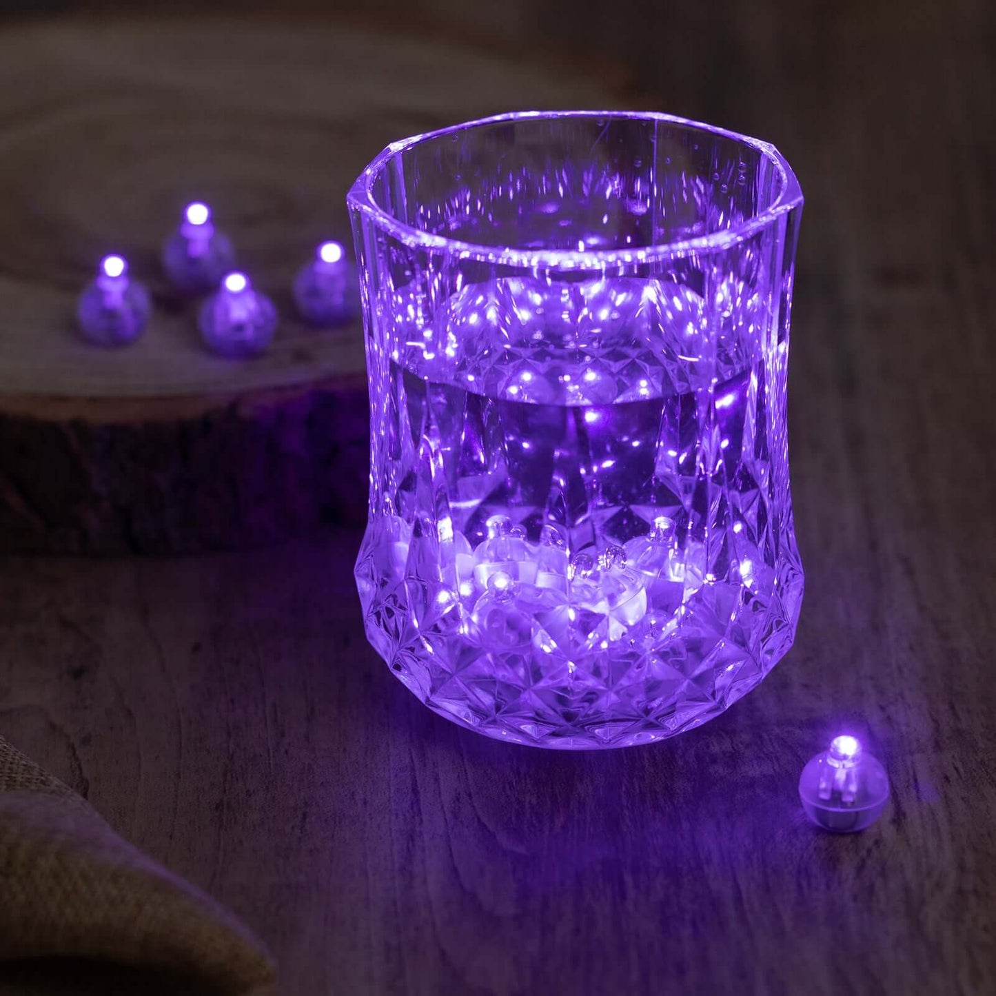 50-Pack LED Mini Balloon Lights Round Purple - Waterproof Battery Operated Balls 0.5"