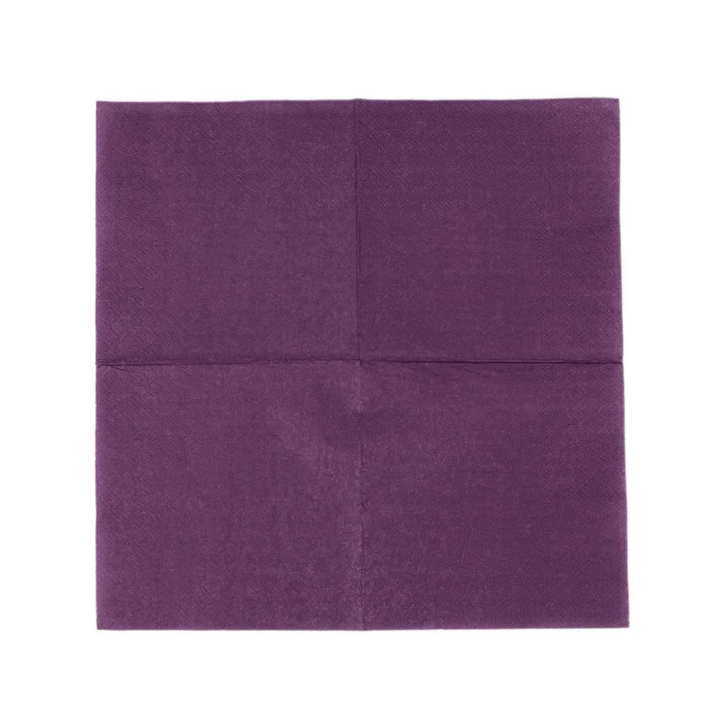 50-Pack Paper Beverage Napkins Purple - 2 Ply Disposable Soft 18GSM Cocktail Napkins 5"x5"