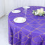 Polyester 120" Round Tablecloth Purple with Gold Foil Geometric Pattern Wrinkle-Resistant Seamless Table Cover
