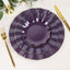 10-Pack Plastic Round 6" Dessert Plates in Purple Ruffled Rim with Gold Edging - Sturdy Disposable Salad Appetizer Dinnerware