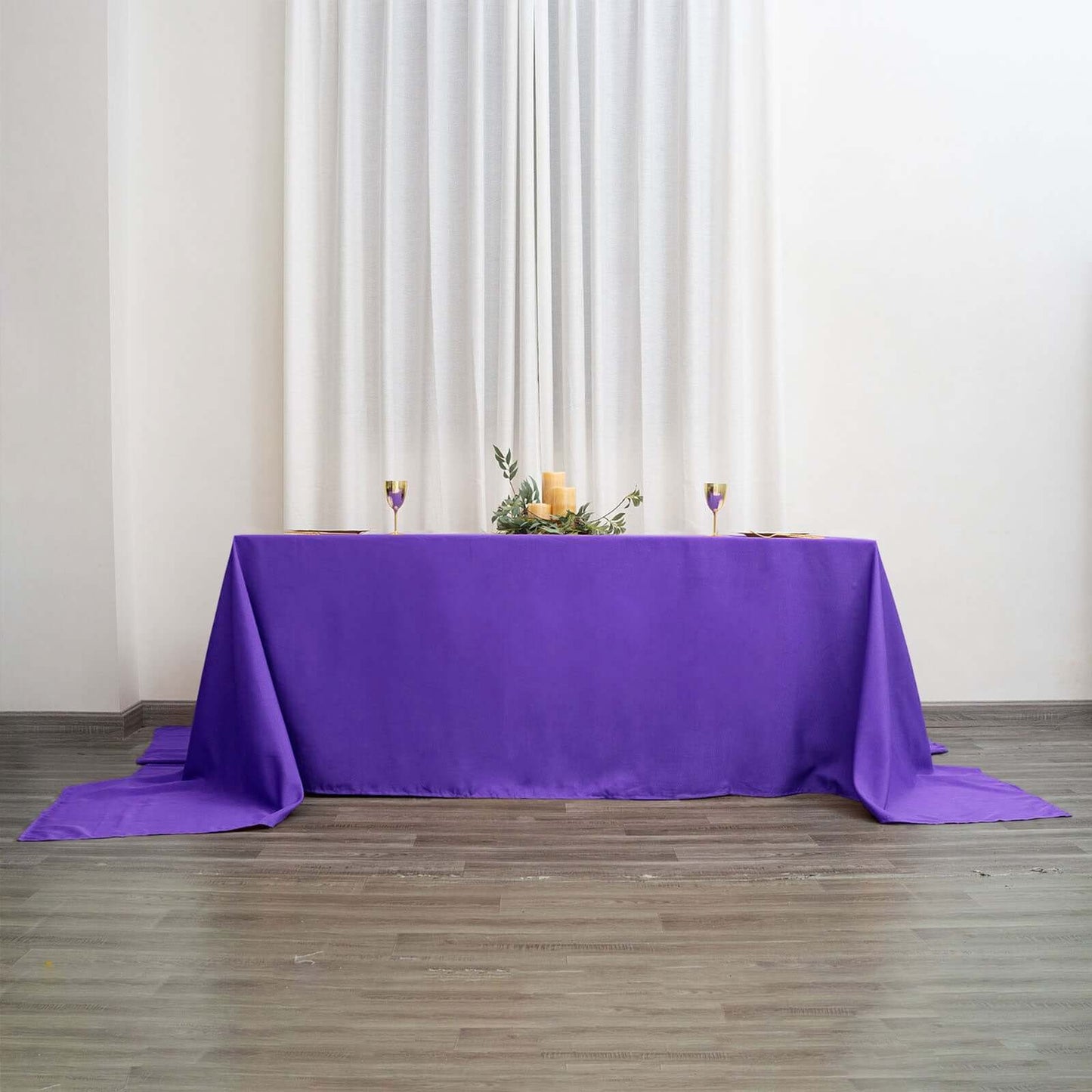 Polyester 90"x156" Rectangle Tablecloth Purple - Seamless Wrinkle-Resistant Table Cover