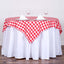 Polyester 54"x54" Table Overlay Square Tablecloth White/Red - Checkered Buffalo Plaid Design for Casual Table Settings