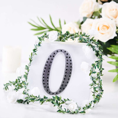 Decorative Rhinestone Alphabet "O" Letter Stickers, Glitter Adhesive Craft Letters Black DIY Sparkle Embellishments 6"