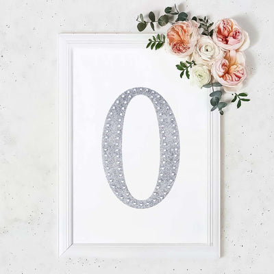 Decorative Rhinestone Alphabet "O" Letter Stickers, Glitter Adhesive Craft Letters Silver DIY Sparkle Embellishments 8"