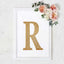 Decorative Rhinestone Alphabet "R" Letter Stickers, Glitter Adhesive Craft Letters Gold DIY Sparkle Embellishments 8"
