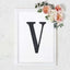 Decorative Rhinestone Alphabet "V" Letter Stickers, Glitter Adhesive Craft Letters Black DIY Sparkle Embellishments 8"