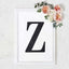 Decorative Rhinestone Alphabet "Z" Letter Stickers, Glitter Adhesive Craft Letters Black DIY Sparkle Embellishments 8"