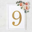 Decorative Rhinestone Number "9" Stickers, Glitter Adhesive Craft Numbers Gold DIY Sparkle Embellishments 8"