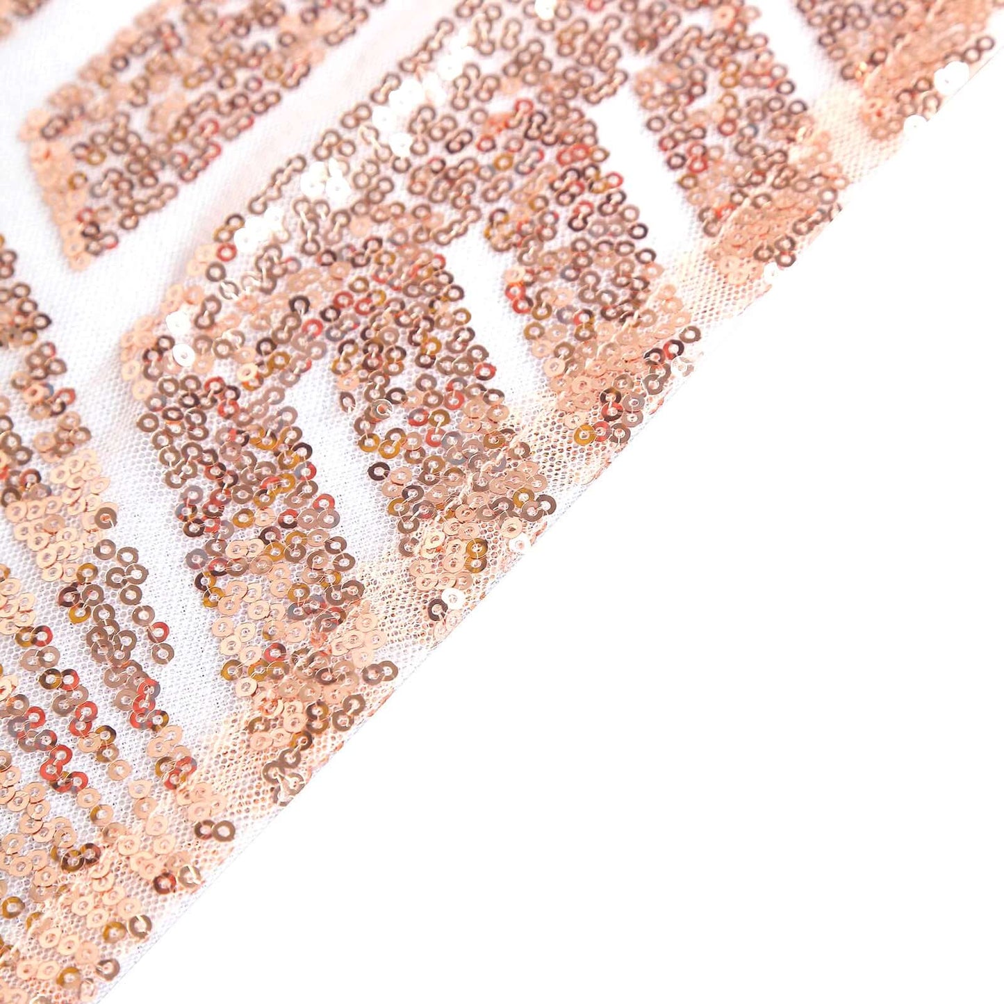 Sequin 90"x132" Rectangle Tablecloth Rose Gold - Seamless Diamond Table Cover