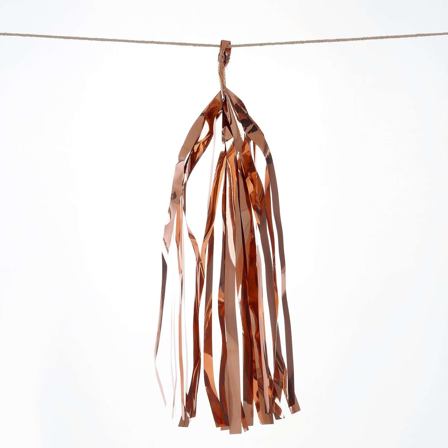 7.5ft Long Rose Gold Hanging Foil Tassel Garland, Metallic Tinsel Fringe Banner Party Streamer Backdrop Decorations