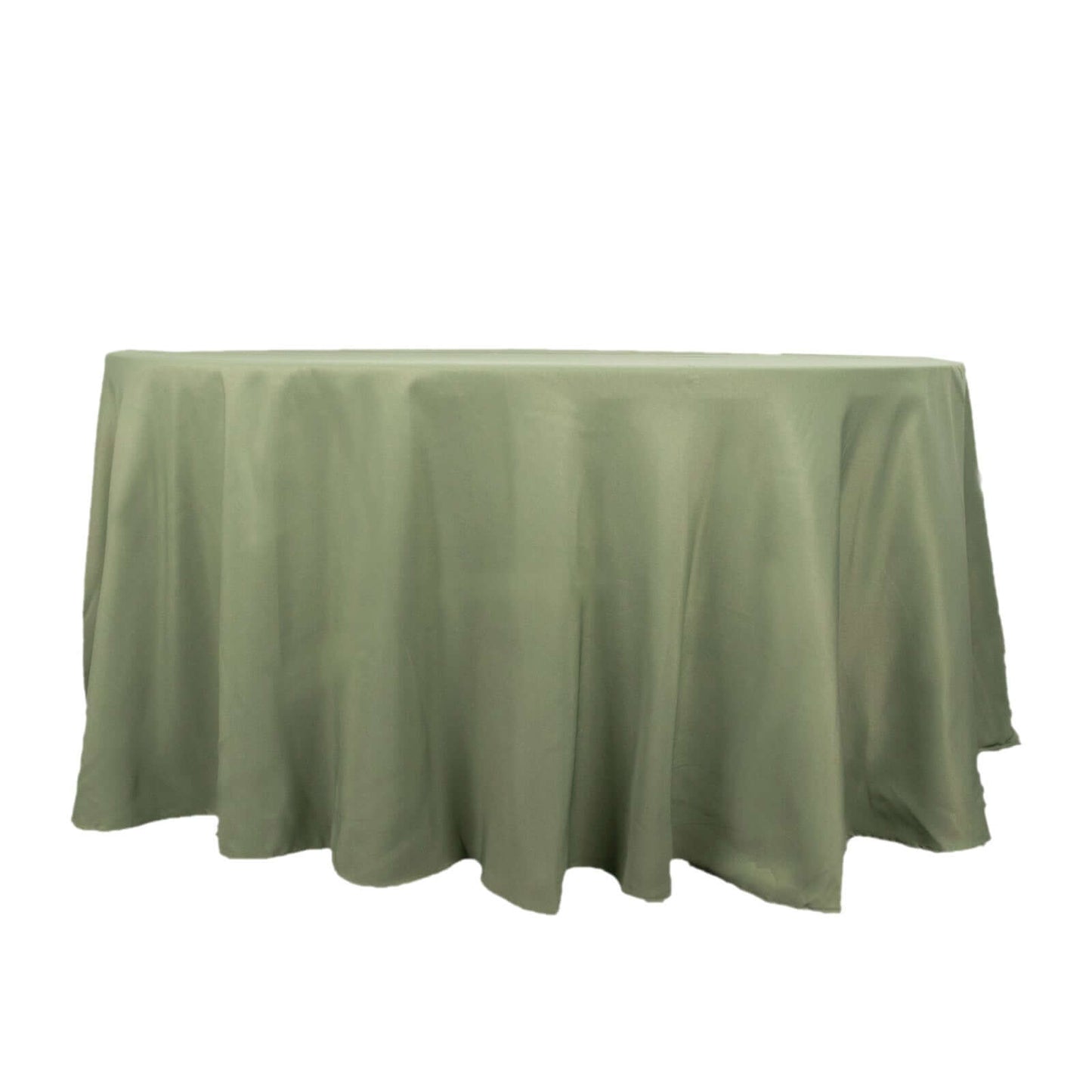 Premium Polyester 120" Round Tablecloth Dusty Sage Green - Seamless 220GSM Wrinkle-Resistant Table Cover