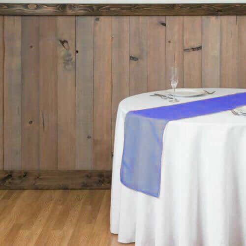 10 Pack Sheer Organza 14"x108" Table Runners Royal Blue - Soft and Lightweight Table Accent