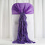 1 Set Chiffon Hoods Chair Sashes with Willow Ruffles Design Purple - Stylish Chair Bow Decor