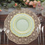 10-Pack Plastic 8" Round Dessert Plates in Sage Green with Gold Scalloped Rim - Disposable Appetizer/Salad Plates
