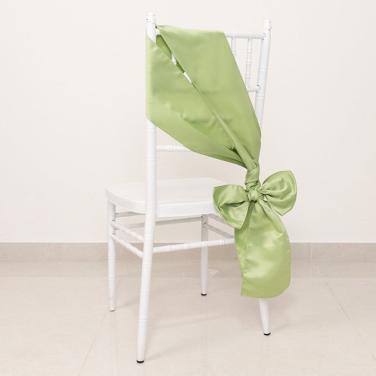 5 Pack Lamour Satin 6"x106" Chair Sashes Sage Green - Stylish Reusable Decorative Bows