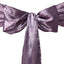 5 Pack Satin Chair Sashes Violet Amethyst - Durable Chair Bows with Shiny Finish 6"x106"