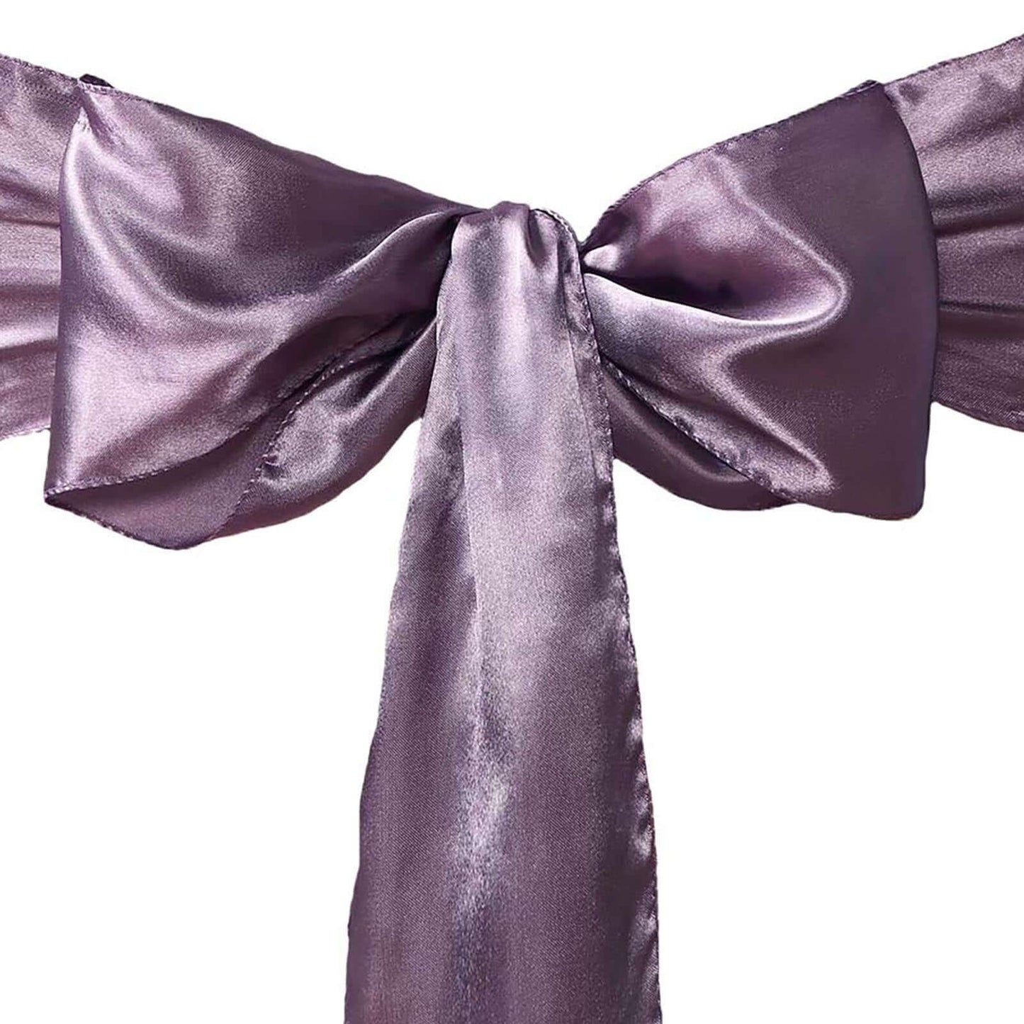 5 Pack Satin Chair Sashes Violet Amethyst - Durable Chair Bows with Shiny Finish 6"x106"